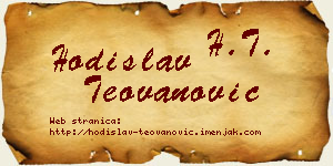 Hodislav Teovanović vizit kartica